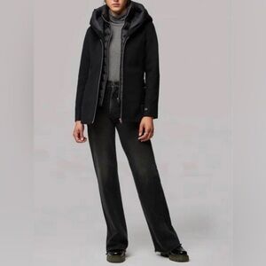 SOIA&KYO viviana mixed media jacket in black